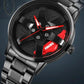 The Alloy Wheel Watch With Rotating Alloy Wheel and Stainless Steel Strap.